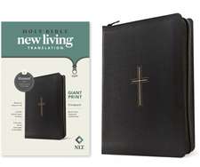 NLT Compact Giant Print Zipper Bible, Filament Enabled (Leatherlike, Black Cross, Red Letter)