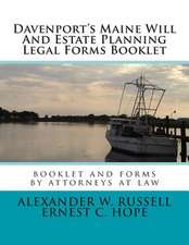 Davenport's Maine Will and Estate Planning Legal Forms Booklet