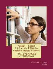 Russian - English S.T.E.M. Word Bank for English Language Learners