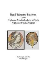 Bead Tapestry Patterns Loom Alphonse Mucha Lady in a Circle and Woman