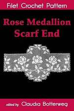 Rose Medallion Scarf End Filet Crochet Pattern