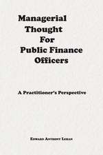 Managerial Thought for Public Finance Officers