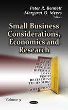 BENNETT, P: Small Business Considerations, Economics and Res