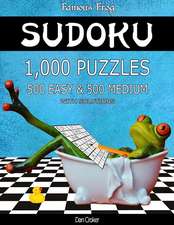 Famous Frog Sudoku 1,000 Puzzles with Solutions, 500 Easy and 500 Medium