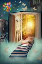 Up the Stairs to the Magic Land of Books Fantasy Art Illustration Journal