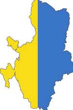 Ukranian Flag in the Shap of Ukraine