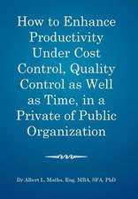 How to Enhance Productivity Under Cost Control, Quality Control as Well as Time, in a Private or Public Organization