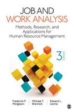 Job and Work Analysis: Methods, Research, and Applications for Human Resource Management