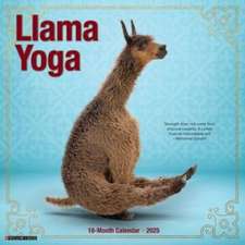 Llama Yoga 2025 12 X 12 Wall Calendar