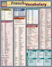 French Vocabulary Laminate Reference Chart