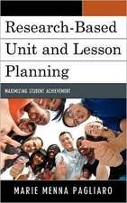 Research-Based Unit and Lesson Planning