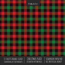 Christmas Plaid Scrapbook Paper Pad 8x8 Scrapbooking Kit for Cardmaking Gifts, DIY Crafts, Printmaking, Papercrafts, Holiday Decorative Pattern Pages