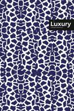 Luxury Lifestyle, Animal Print, Write-in Notebook, Dotted Lines, Wide Ruled, Medium Size 6 x 9 Inch, 288 Pages (Blue)