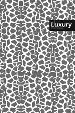 Luxury Lifestyle, Animal Print, Write-in Notebook, Dotted Lines, Wide Ruled, Medium Size 6 x 9 Inch, 288 Pages (Gray)