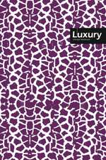 Luxury Lifestyle, Animal Print, Write-in Notebook, Dotted Lines, Wide Ruled, Medium Size 6 x 9 Inch, 288 Pages (Purple)