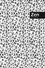 Zen Lifestyle, Animal Print, Write-in Notebook, Dotted Lines, Wide Ruled, Medium Size 6 x 9 Inch (Black)