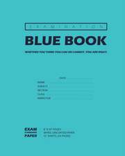 Examination Blue Book, Wide Ruled, 12 Sheets (24 Pages), Blank Lined, Write-in Booklet (Royal Blue)