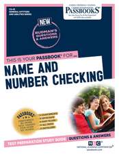 Name and Number Checking (Cs-43): Passbooks Study Guide Volume 43