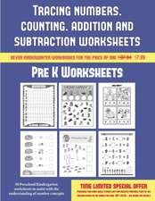 Pre K Worksheets (Tracing numbers, counting, addition and subtraction)