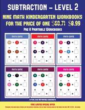 Pre K Printable Workbooks (Kindergarten Subtraction/taking away Level 2)