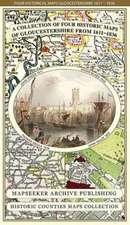 Gloucestershire 1611 - 1836 - Fold Up Map that features a collection of Four Historic Maps, John Speed's County Map 1611, Johan Blaeu's County Map of 1648, Thomas Moules County Map of 1836 and a Plan of Gloucester 1805 by Cole and Roper. The maps also feature three historic views of Gloucester from the 1840's.