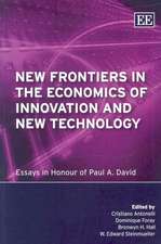 New Frontiers in the Economics of Innovation and – Essays in Honour of Paul A. David