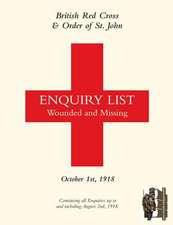 BRITISH RED CROSS AND ORDER OF ST JOHN ENQUIRY LIST FOR WOUNDED AND MISSING