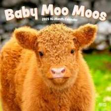 Baby Moo Moos 2025 12 X 24 Inch Monthly Square Wall Calendar Plastic-Free