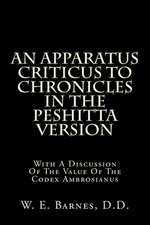 An Apparatus Criticus to Chronicles in the Peshitta Version