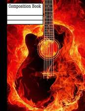 Guitar on Fire Composition Notebook - Graph Paper - 4x4 Grid