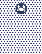 Crab Nautical Navy Polka Dot Notebook - Quad Ruled 4x4