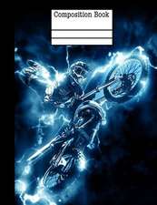 Motocross Electric Composition Notebook - 5x5 Quad Ruled