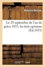 Le 29 Septembre de L'An de Grace 1833, Les Trois Opinions