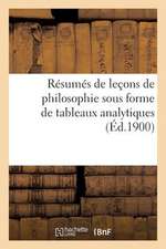 Resumes de Lecons de Philosophie Sous Forme de Tableaux Analytiques