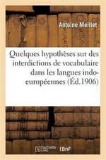 Quelques Hypothèses Sur Des Interdictions de Vocabulaire Dans Les Langues Indo-Européennes