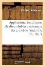 Applications Des Silicates Alcalins Solubles Aux Travaux Des Arts Et de l'Industrie