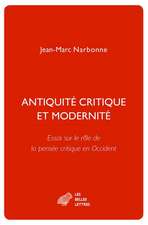 Antiquite Critique Et Modernite