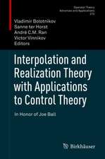 Interpolation and Realization Theory with Applications to Control Theory