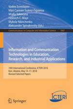 Information and Communication Technologies in Education, Research, and Industrial Applications: 14th International Conference, ICTERI 2018, Kyiv, Ukraine, May 14-17, 2018, Revised Selected Papers