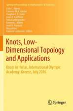 Knots, Low-Dimensional Topology and Applications: Knots in Hellas, International Olympic Academy, Greece, July 2016