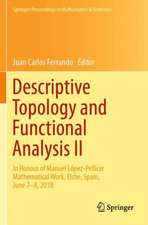 Descriptive Topology and Functional Analysis II: In Honour of Manuel López-Pellicer Mathematical Work, Elche, Spain, June 7–8, 2018