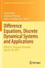 Difference Equations, Discrete Dynamical Systems and Applications