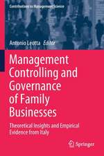 Management Controlling and Governance of Family Businesses: Theoretical Insights and Empirical Evidence from Italy