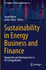 Sustainability in Energy Business and Finance: Approaches and Developments in the Energy Market