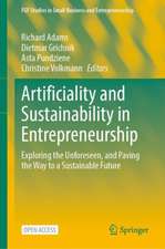 Artificiality and Sustainability in Entrepreneurship: Exploring the Unforeseen, and Paving the Way to a Sustainable Future