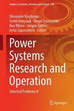 Power Systems Research and Operation: Selected Problems II