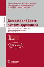 Database and Expert Systems Applications: 35th International Conference, DEXA 2024, Naples, Italy, August 26–28, 2024, Proceedings, Part I