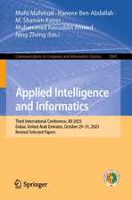 Applied Intelligence and Informatics