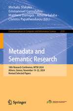 Metadata and Semantic Research