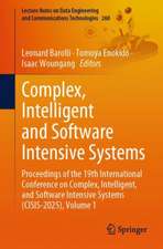 Complex, Intelligent and Software Intensive Systems